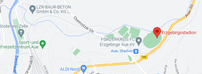 Erzgebirge Aue Stadion Erzgebirgsstadion Lage