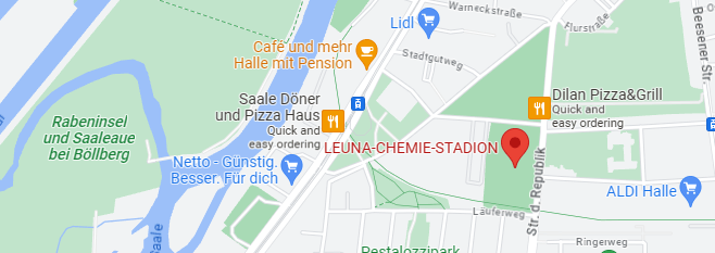 Hallescher FC Stadion Leuna Chemie Stadion Lage