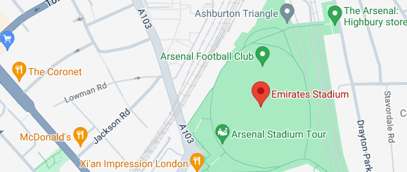 FC Arsenal Stadion Emirates Stadium Lage