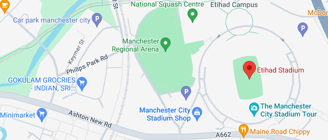 Manchester City Stadion Etihad Stadium Lage